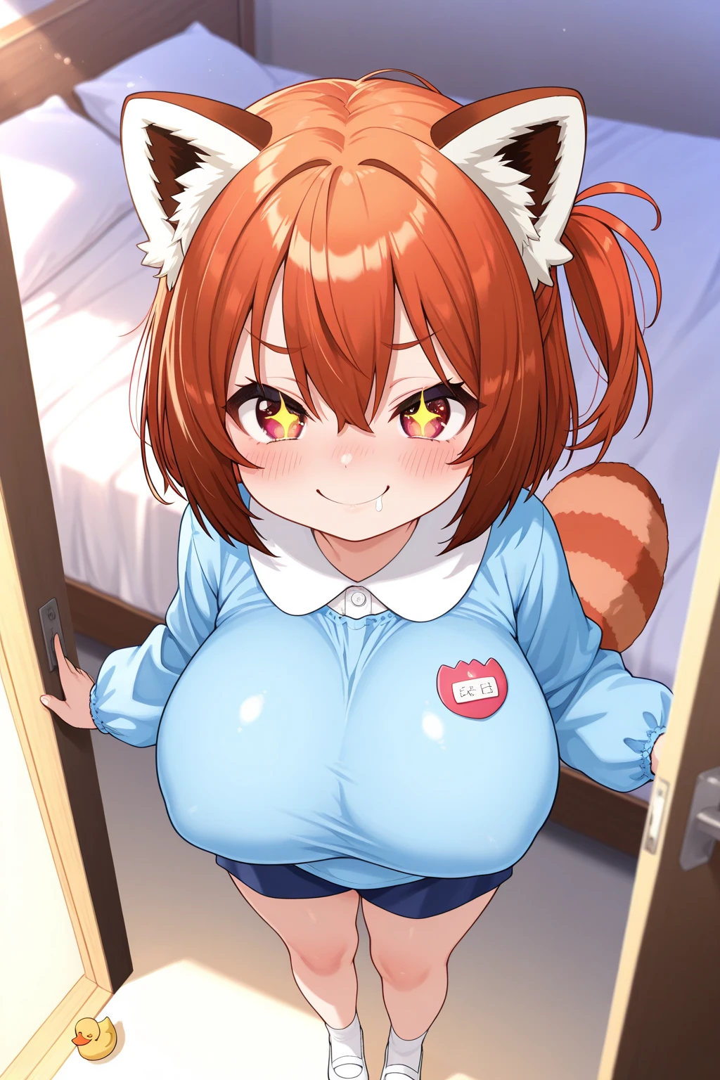  score_9,score_8_up,score_7_up,score_6_up,score_5_up,score_4_up,source anime, anime screencap, 1girl,solo,,makotonanaya, brown eyes,brown hair,squirrel ears,squirrel tail, (naked:1.3), nipples, large breasts, smile, looking at viewer, paizuri, penis between breasts, penis, open mouth, :D, blush, squeezing breasts together, pov,  happy, bliss, motion blur, motion lines, precum, wet breasts, precum string, precum trail,