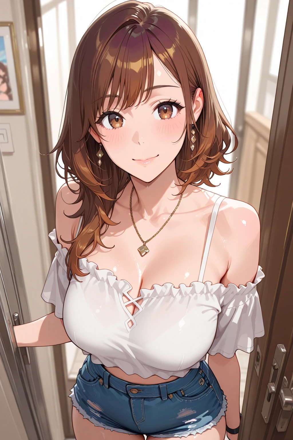 score_7_up, 1girl, solo, 1girl, solo, breasts, swept_bangs, smile <lora:Shizuma_Yoshinori_PonyXL_style_v01:1>