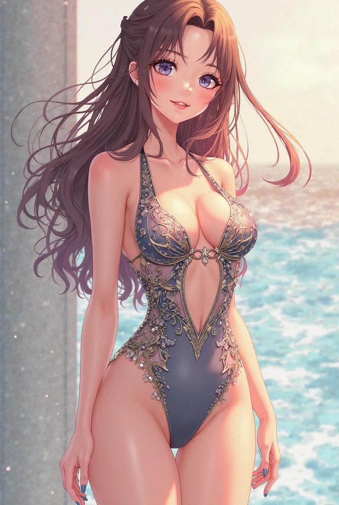 8K, masutepiece, Raw photo, Best Quality, Photorealistic, Highly detailed CG Unity 8k wallpaper, depth of fields, Cinematic Light, Lens Flare, Ray tracing, (Extremely beautiful face, Beautiful lips, Beautiful eyes), intricate detail face, ((Ultra detailed skin)) 1girl in, In the Dark, deepshadow, (Very slim and slender fit muscular body:1.3), ((Looking at Viewer)),(), (Blurred background),(No people in the background:1.3), Beautiful earrings, Bracelets, pantyhose, Clear eyes, Walking, (pale skin), (Big eyes), Face forward, (Brown hairs), (Full body shot), ((Blue Bodycon)), (()), , (Looking at Viewer:1.3) opened breast, Very slim, medium breasts, backtrack, (Back shot), ass forcus, Before the eyebrows,(), thick thighs,Frameless glasses,Beautiful ponytail,,Cosplay