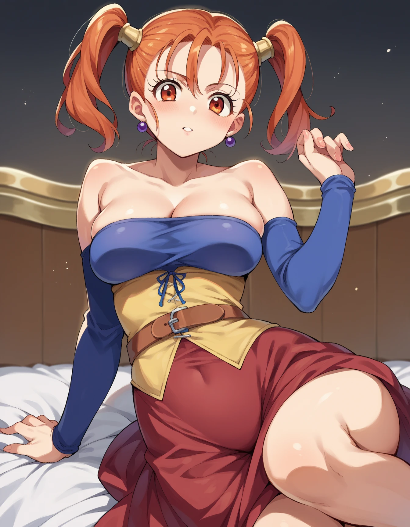 <lora:JessicaAlbertDragonQuest2:1>jessica albert,jessica albert (dragon quest),bare shoulders
(best quality, masterpiece, RAW photo,ultra-detailed:1.2), <lyco:GoodHands-beta2:1.0>,1girl,solo,looking at viewer,smile,large breasts,