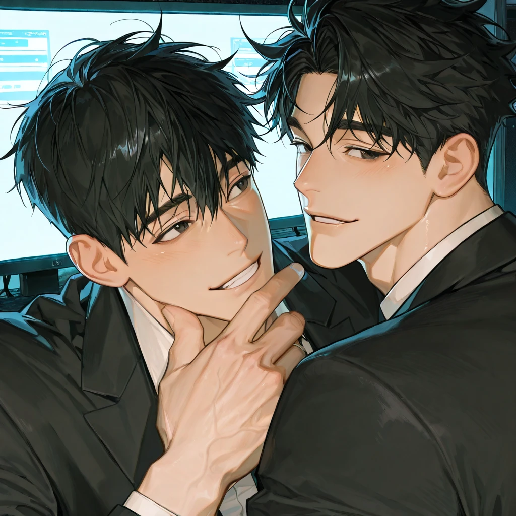 1 man,Classroom,Black color hair,leaning back against the wall,smokes,The light of dusk shines in the classroom,