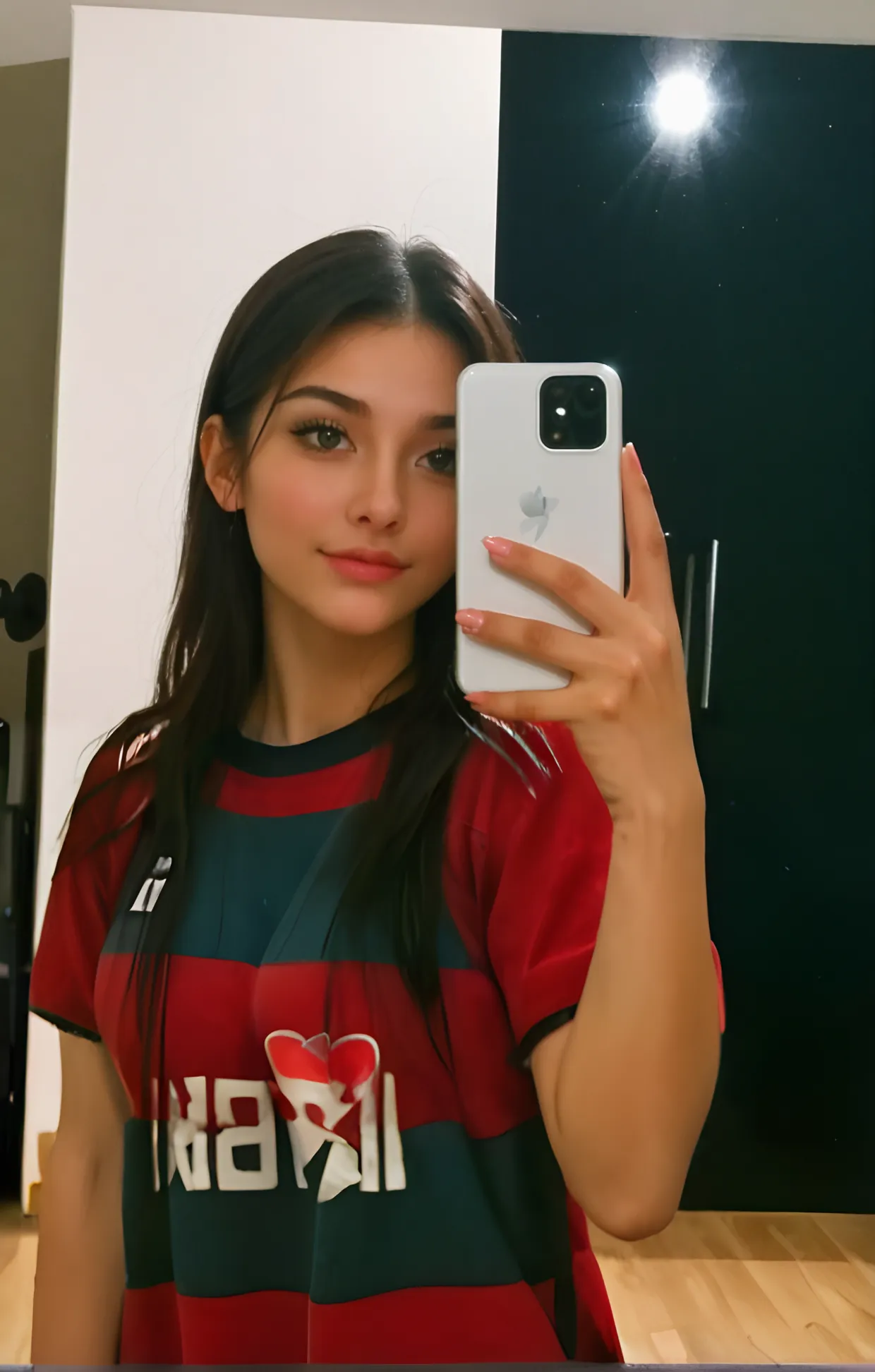 chica tomando una foto selfie
