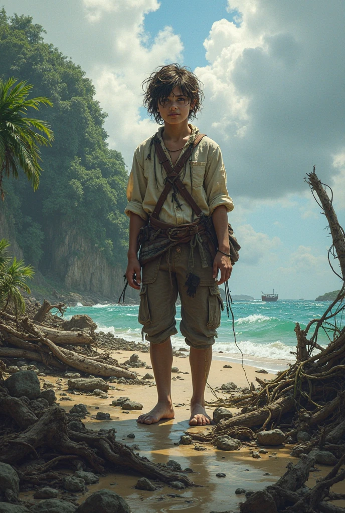 A young explorer named Allen,He prepared a small boat and a brave crew,Embark on an adventure to find Treasure Island。they are sailing,Crossing the endless sea,Facing challenges and dangers again and again。but,Allen's determination and belief kept them going,Until they finally found a seemingly deserted island,That is the legendary Treasure Island。