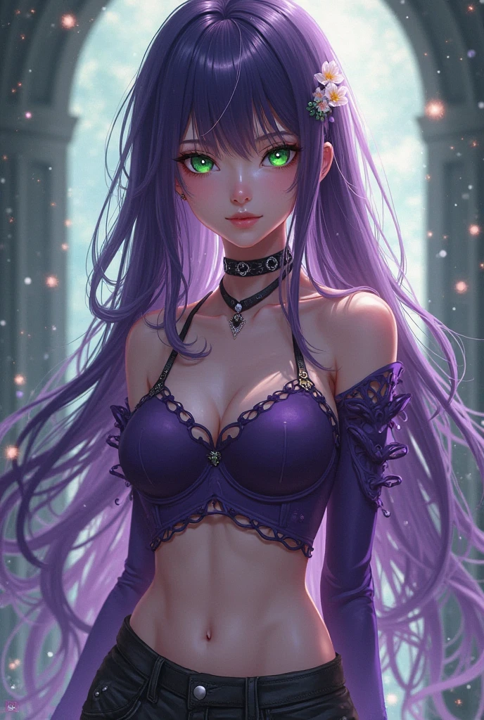trois belles femmes aux cheveux violets et une robe violette soyeuse, portant un grand collier en forme de coeur, chiffre de sablier, figure symétrique, visage très détaillé, beau visage, yeux bleus apaisants, lèvres violettes luxuriantes, souriant, séduisant, flirter avec la caméra, superbe illustration numérique, environnement quantique mystérieux, éléments cosmiques et atmosphère éthérée, topless, pink chest tattoo, s'enlaçant, carressing eachothers