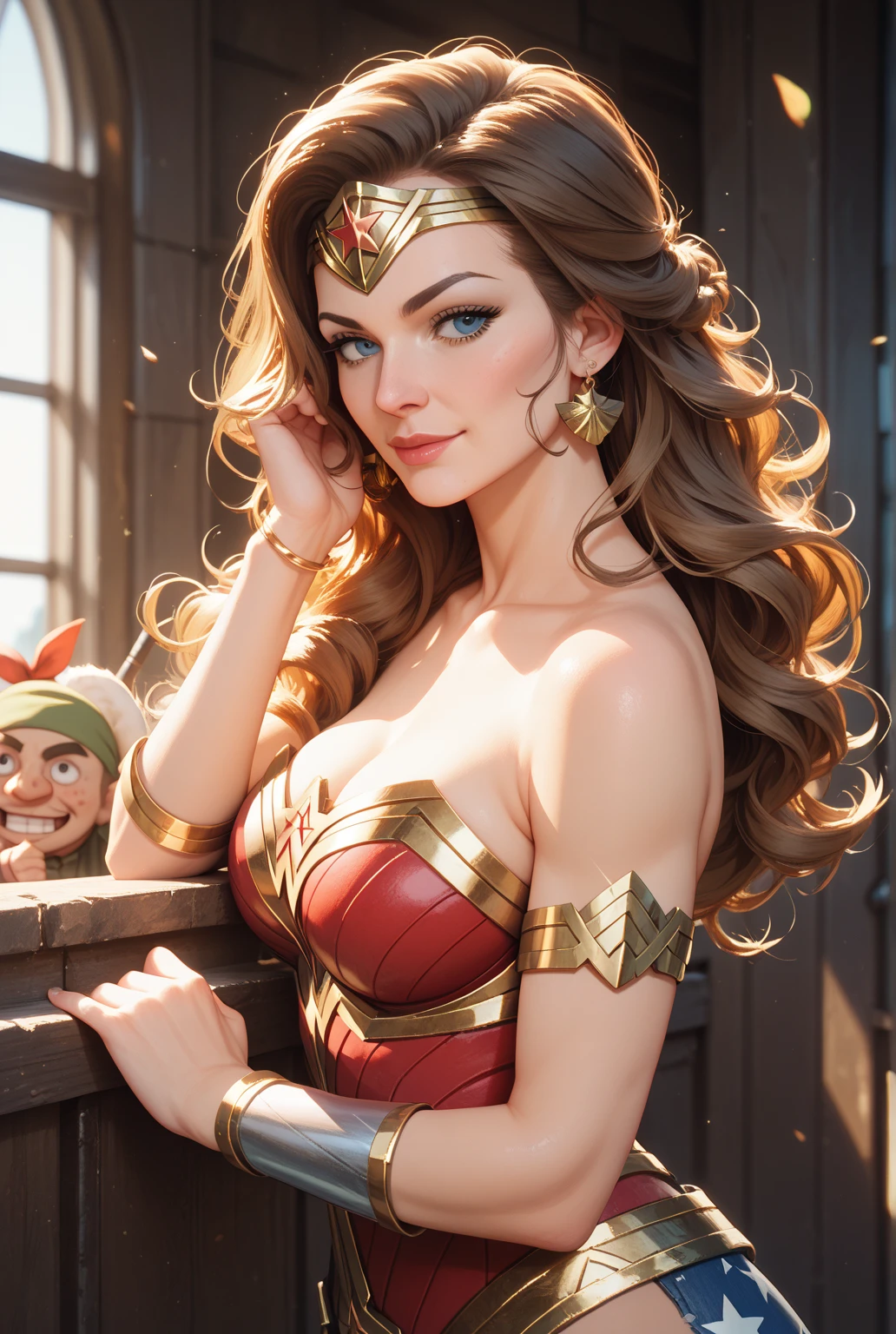 (estilo de desenho animado:1.2), Desenhos de (Hermione granger), Sorriso, olhos verdes perfeitos, rosto detalhado, fundo branco, pose divertida, olhar sedutor,Corpo inteiro usando o uniforme de sanserina, medium beautiful breasts and wonderful body Cartoon style digital illustration. Usando calcinha