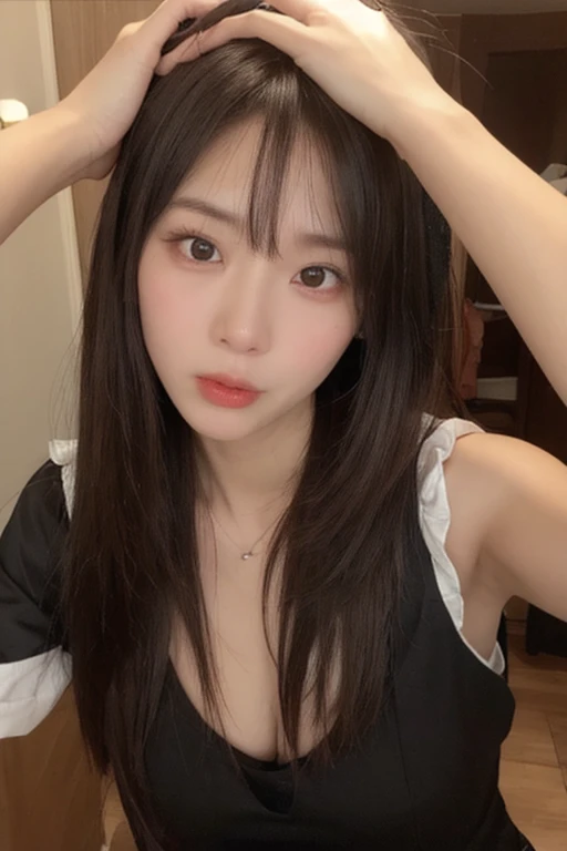 ((best quality, 8K, masterpiece: 1.3)), 1 woman, beauty of slim abs: 1.3, (hairstyle casual, big bust: 1.2), dress: 1.1, super fine face, delicate eyes, double eyelid, house