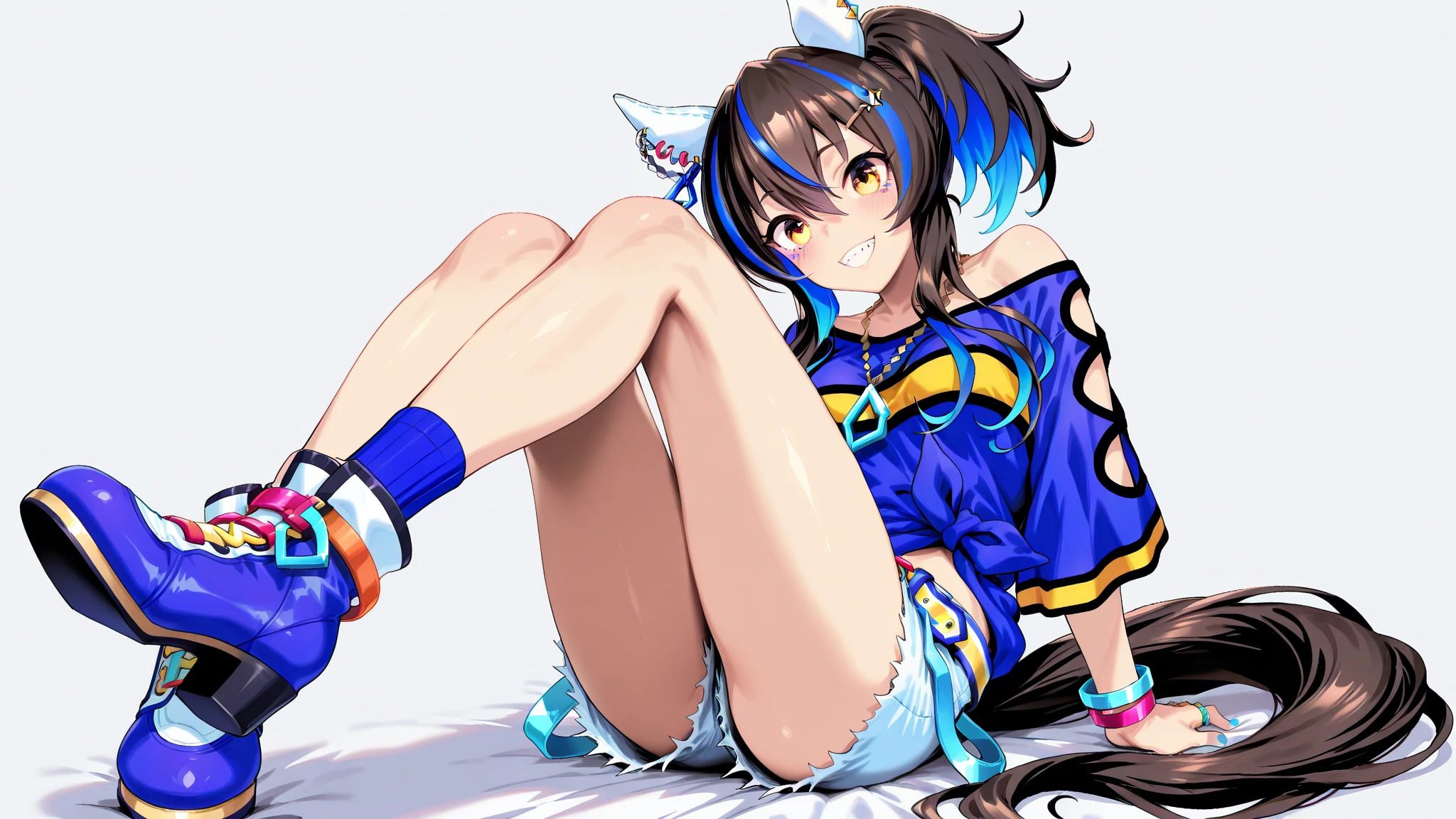 score_9, score_8_up, score_7_up, high res image,masterpiece,best quality,
manguri, lying,spread legs,folded,
(white frilled undercoat:1.2), emotionless face,
1 cheerleader girl,
detailed grey eyes,tareme,anime face,backlit,
(detailed long hair:1.0),straight black hair,