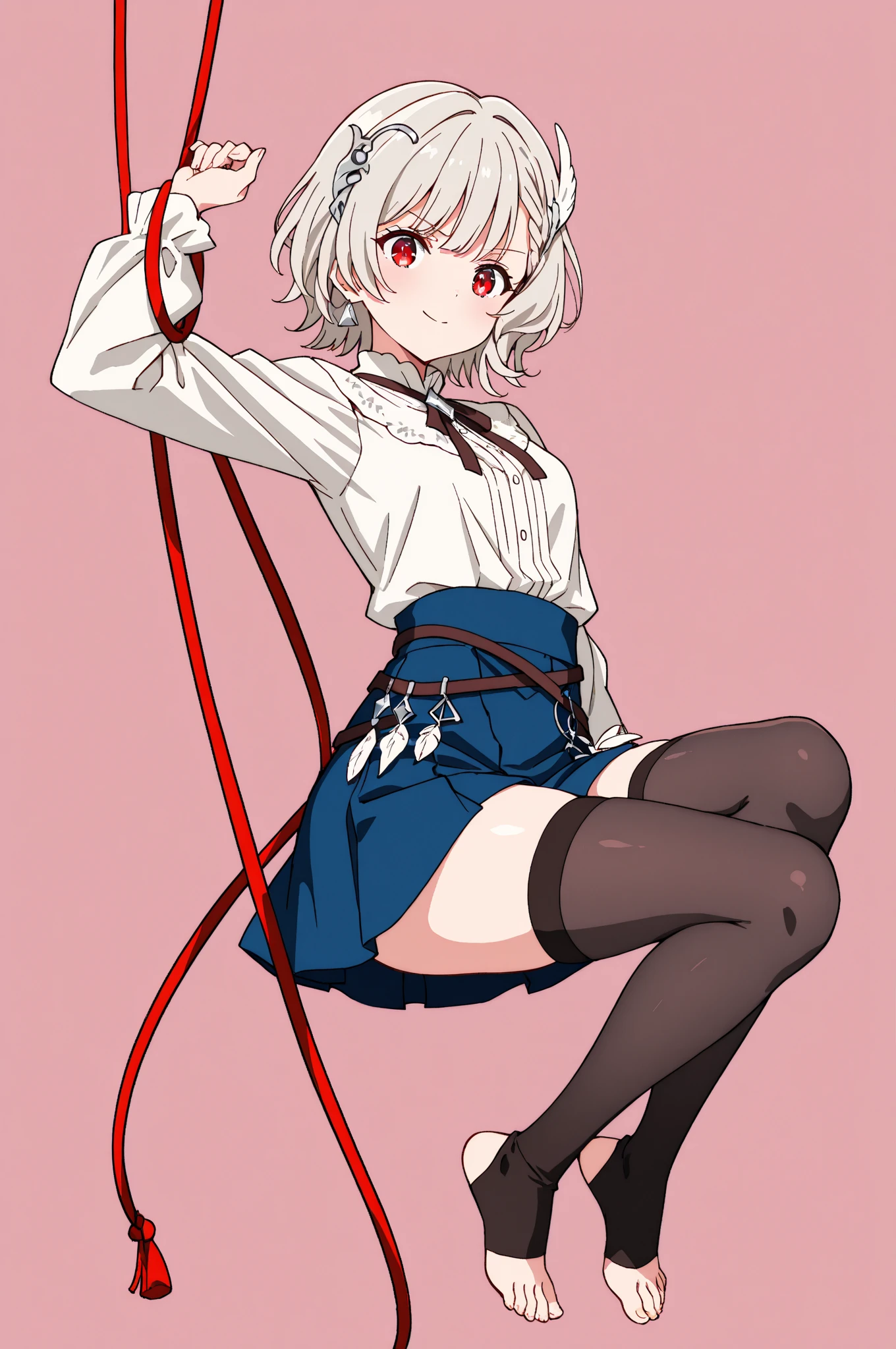 A woman sits in a chair,Legs crossed, small curvaceous loli, Splash art anime Loli, anime visual of a cute girl, loli in dress, cute anime waifu in a nice dress, anime girl in a maid costume, small loli girl, the anime girl is crouching, anime best girl, Cute anime girl, Best Rated on pixiv,A look of disgust,The mouth pouted unhappily,gritting teeth,The face is shy
