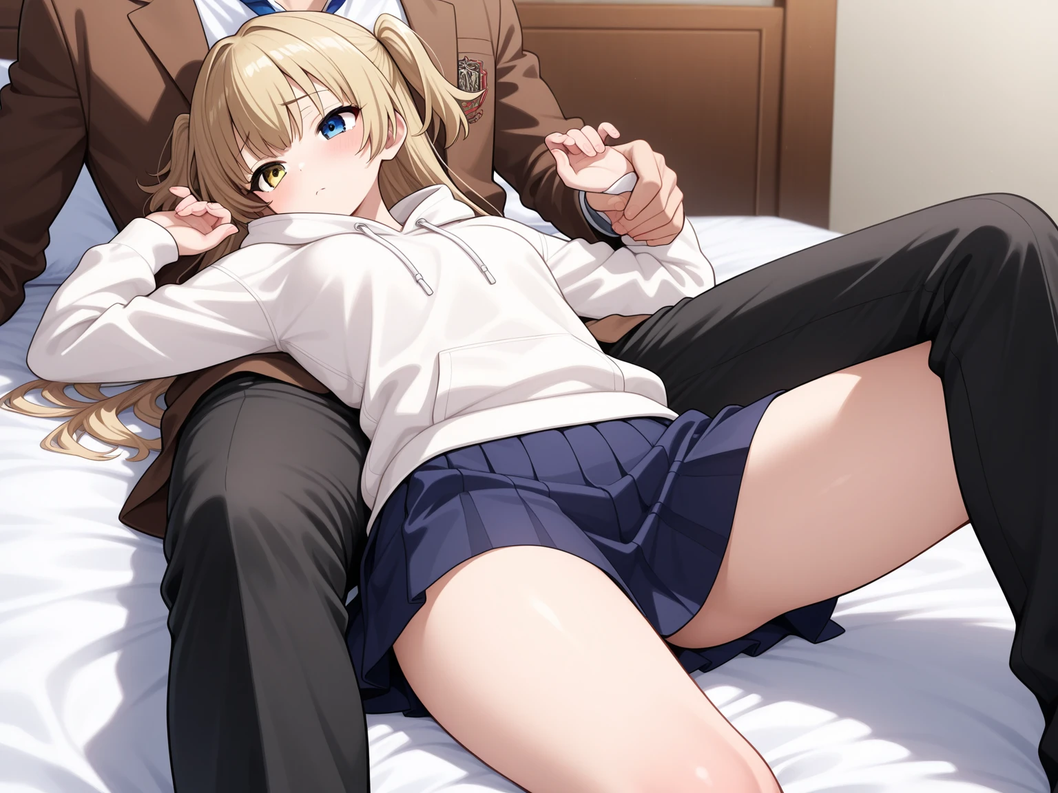 A short man with pure white hair Short Hair Has white cat ears and a tail Pure white cat ears Straight cat tail Brown eyes The pupils become hearts Round and pretty eyes Shota cute Gay He is wearing a white polo shirt and a grey blazer over it. The grey blazer has a grey collar The buttons on the blazer are gold She has a blue ribbon on her chest. Clothed sex nude imprisonment 見知らぬ剛毛な??の男達がMore than one person集まって???をします penis semen stickiness In bed at home(Lying in bed) Delicate home background Anal Sex Gang rape Pleasure Close your eyes and cry Frowning drunkenness Excessive sweating Intense ejaculation Clear ergonomics Being creampied Blushing orgasm gang rape More than one person High resolution