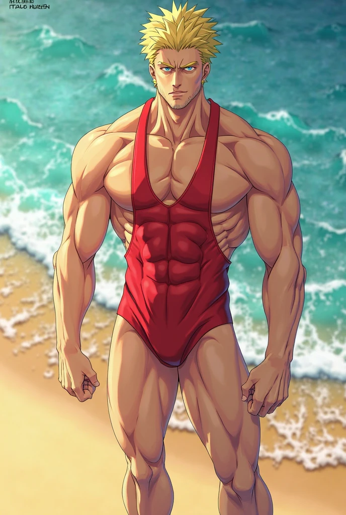 a very large muscular man with a massive butt wearing a thong, extremely detailed, photorealistic, 8k, highly detailed, cinematic lighting, dramatic pose, intricate details, large pores, realistic skin, ultra high definition, extremely detailed facial features, chiseled physique, ripped abs, muscular arms, veiny hands, sweat glistening on skin, ocean background, dramatic lighting, vivid colors, dramatic shadows, cinematic composition