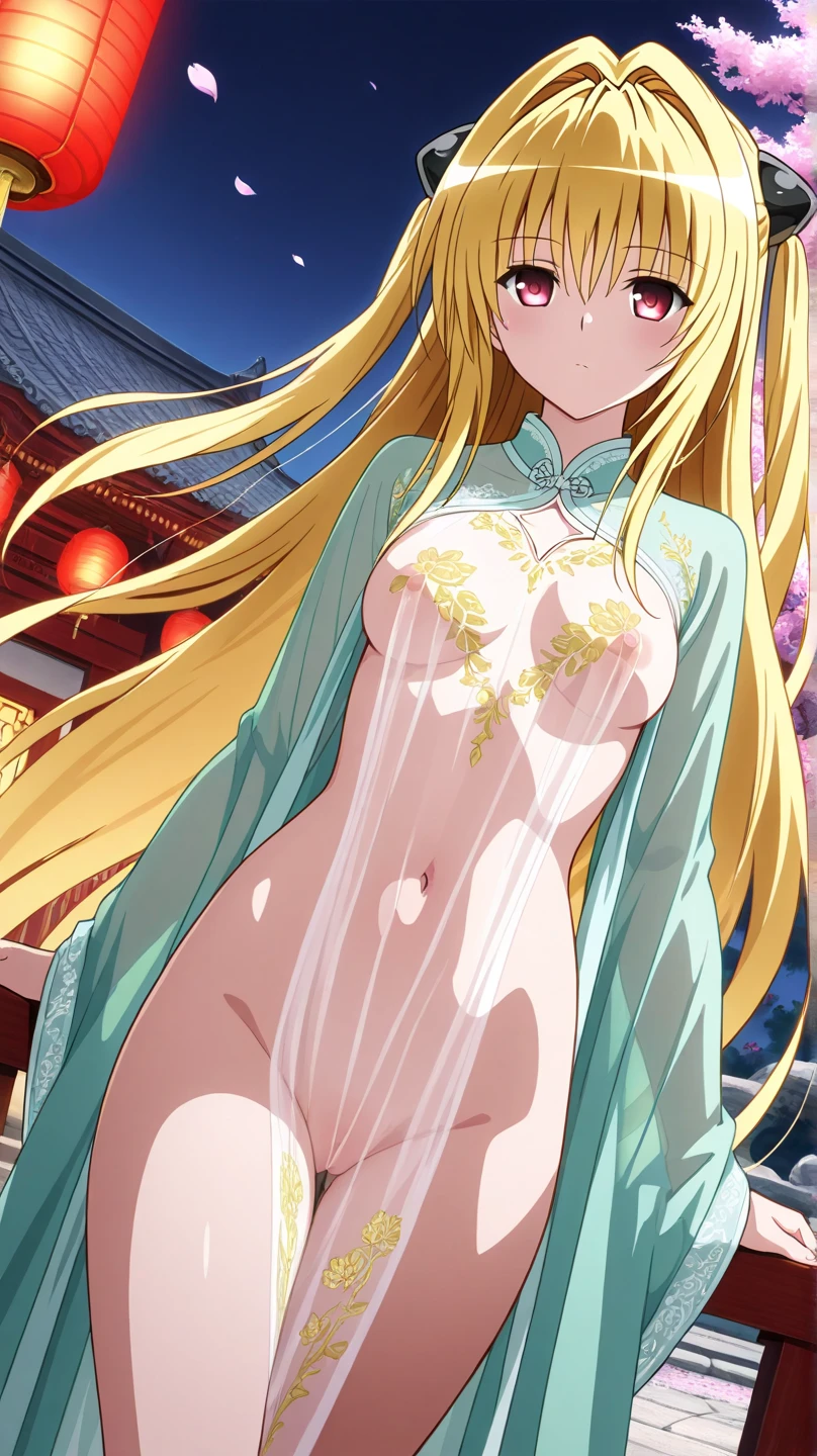 (masterpiece, best quality), best quality, (ultra-detailed), (3heads:1.5), 1girl, (okina matara:1.3), masterpiece, best quality, ultra quality, ultra resolution, ultra detail, yellow-orange top, crop top, ((stomach)), midriff, ((groin)), green skirt, normal ears, shackles, ((blonde hair)), very long hair, wavy hair, sidelocks, yellow eyes, parted lips, open belly, smirk, smiling, sweat, very cute, toned belly, hand on own chest, eyelashes, (27 year old woman:1.3), (masterpiece:1.5), (best quality:1.5), (beautiful detailed), extremely detailed CG, extremely delicate and beautiful, depth of field, (finely detailed face), (perfect details:1.2), (mature female:1.3), wide pelvis, slender, large veiny breast, 16k resolution, highres, high quality, high definition, extremely detailed, masterpiece, ((blonde hair)), long hair, alluring presence, braid, short skirt, close up, very big tits, very huge breasts, young, three-point hat, nsfw, ((blonde))