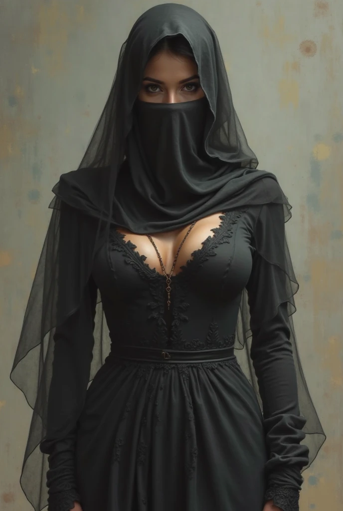 Mulher, cabelos pretos, escondida em um beco escuro, cidade medieval, the woman wears tight black clothing and a mask to hide her face