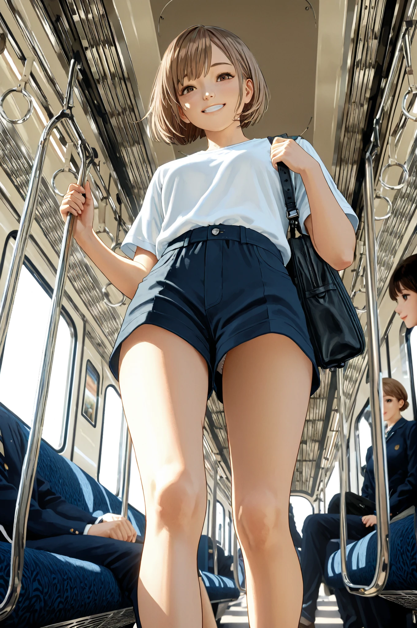 (top quality,8k wallpaper),(masterpiece,best quality:1.2),(high_resolution:1.2),(ultra details:1.2),extreme quality,
(2girls,exhibitionism,side by side,yuri,(back hug:0.3),multiple girls:1.5),
(beautiful eyes:1.2),perfect face,realistic skin texture,(completely nude:1.6),(beautiful pussy),(slit vulva),clitoris,(cameltoe:1.1),
<lora:bus interior_v1:0.8>,(bus interior:1.6),people,crowd,
(perfect lighting:1.3),(cinematic light:1.1),cinematic bloom,(light on face1.33),
(depth of field:2.2),(dynamic angle:1.1),wide shot,(face close-up:0.33),(zooming in:0.1),fisheye,(from below:0.25),looking at viewer,
<lora:m99_labiaplasty_pussy_2:0.6>,
<lyco:ShinyOiledSkin_v20-LyCORIS:0.3>,
<lora:breastsizeslideroffset:0.3>,
<lora:weight_slider_v2:-1.3>,
<lora:emotion_happy_slider_v1:1.3>,
<lora:detail_slider_v4:-0.8>,