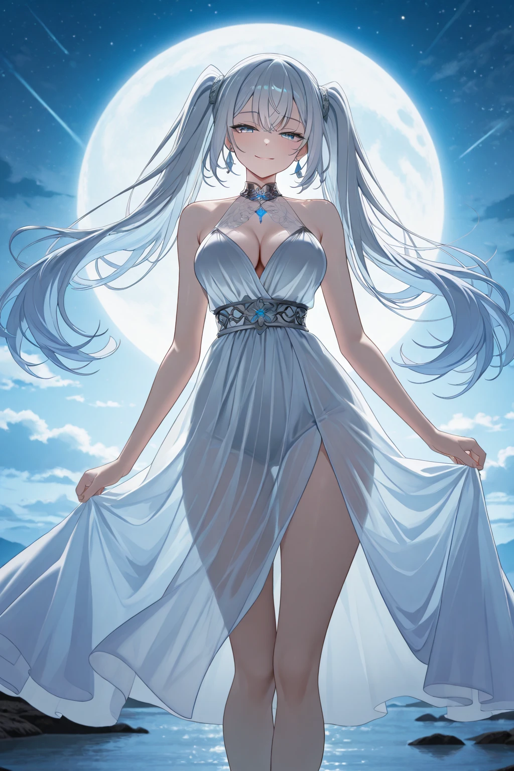 suzutsuki_kantaicollection
long_hair, one_side_up, grey_hair, headband, hair_between_eyes, breasts, grey_eyes, black_headband, blue_eyes, bodysuit, white_hair
, (masterpiece:1.4),(best quality:1.4), (amazing), (great illustration:1.4), (ultra-detailed:1.4), (art CG, 8K),full body,1girl,solo,ShizumaCSA,
,(wedding dress:1.4),(Happy Smile:1.4),(cry:1.2),(Moonlit:1.2),