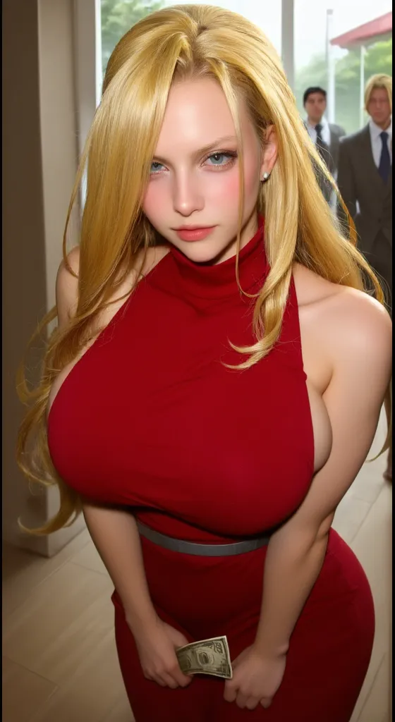 Big breasts ((cute sexy girl, artificial bunny ears)) ((neon gold hair)) ((straight hair, hair accessories)) ((perfect, ultra realistic eyes)) ((perfect eyelashes)) ((effect of light in the eyes)) (((((she is wearing a sexy red sweater, bare shoulders, cleavage, soft fabric, sexy cleavage))))), ((Ultra quality, ultra detailed, cinema image, perfect lighting, cinema lighting, Full HD image, ultra realistic)), perfect lips, perfect lips, sexy expression, ((cute pose, on the balcony, full moon, embarrassed, night)), shy smile, seductive, she is pure seduction, your beauty is that of a goddess of love
