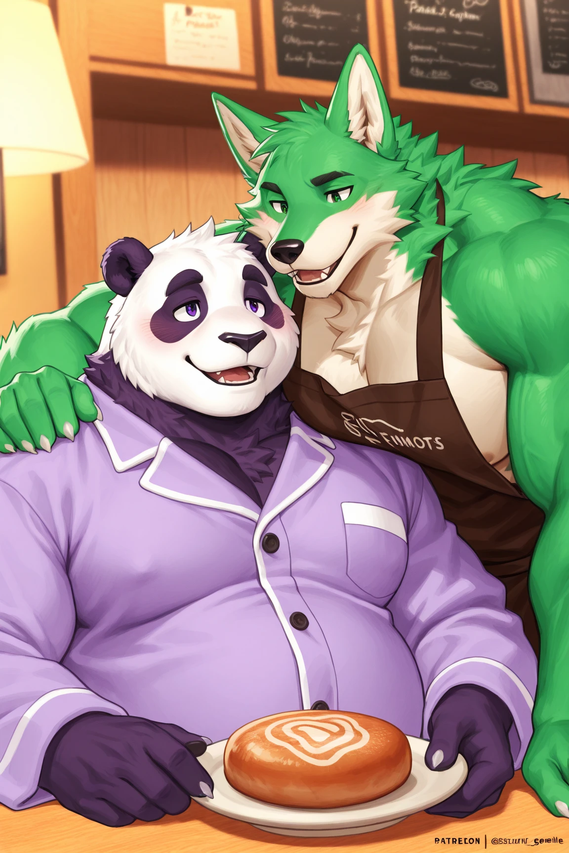 gay, Anthro, two males, male/male, Duo (((male, black Panther, muscular, broad shoulders, black body, black fur, long snout, looking dominant, big hands, clawed hands, huge , big thighs, black , , red pupils, long snout, black panther has red pupils, black eye brows,  male, black eyebrows, panther tail,  ,  domestic dog, black panther ,  movements,  is  , clawed feet, head on shoulder, standing, black panther is top, holding partner, biped))) bedroom, detailed full nelson position, detailed mouths, detailed teeth, detailed hands, detailed , detailed pupils, detailed snout, detailed eyes, detailed tongue, detailed head, detailed butt, detailed domestic dog, detailed panther, detailed ears, detailed abdomen, pink tongue, , detailed faces, detailed neck, different species,  position, inter species, looking at partner, , full Nelson position (legs held), huge , pink paw pads, ,  juice (((male, domestic dog, thin, looking shy, blue pupils, blue eyes, pecs, folded ears, floppy ears, brown spots on legs, white fur, white body, white abdomen, white pecs, mostly white body, mostly white fur, white feet, white legs, white arms, white head, white thighs, white face, white butt, white , all brown ears, big , big , jiggling butt, bubble butt, pre , long snout, looking shy, cheek scruff, , domestic dog being , biped, domestic dog is bottom))) ((focus full nelson position)) full body, defined muscles, manly look, detailed , black nose, , separated body’s, separate body colors, mature, perfect , , By mystikfox61, by chunie,