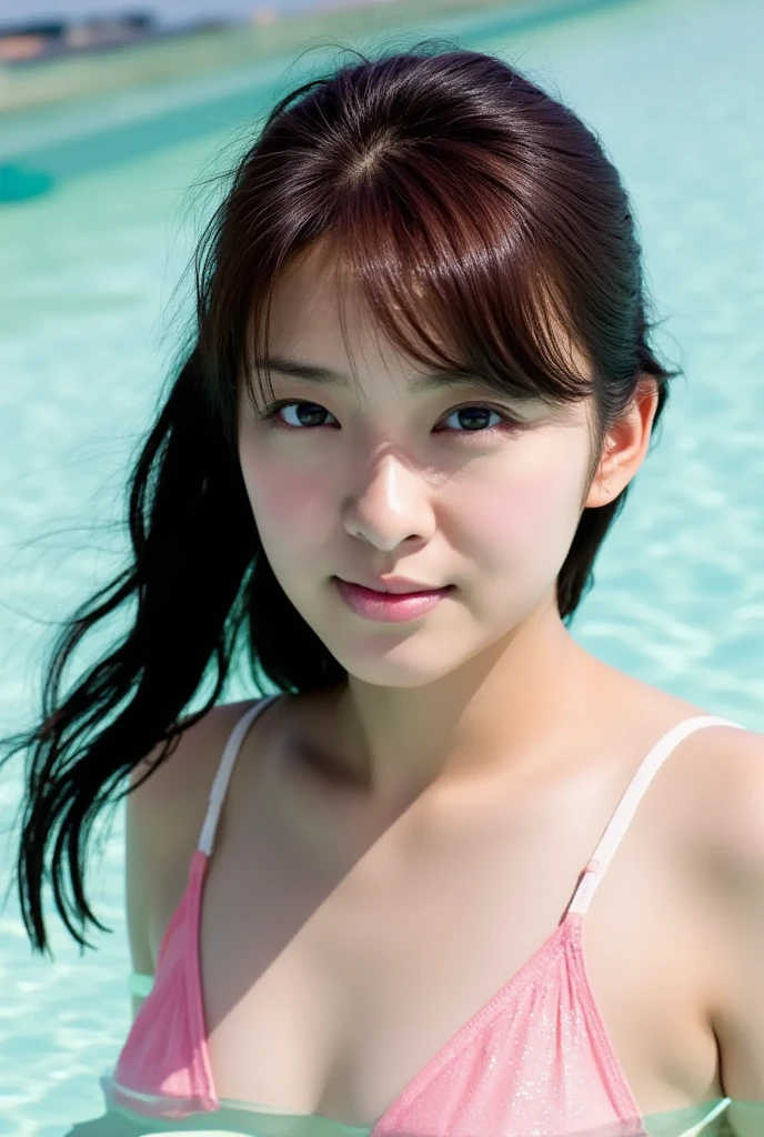1 girl ,nude ,hot spring ,tits ,realistic face , young ,(Age20 ),gyaru make