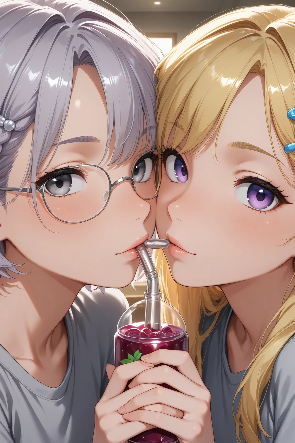(8k, masterpiece, Best Quality, ultra-detailed, Professional lighting, beautiful detailed faces, bright colors) beautiful chubby mature woman, naked, long green hair tied in a braid, happy smile mouth open tongue out, rolling eyes, wearing glasses, oppai, oppai proportions, golden eyes, whole body visible, outdoor near a lake, pov, doggystyle fucked