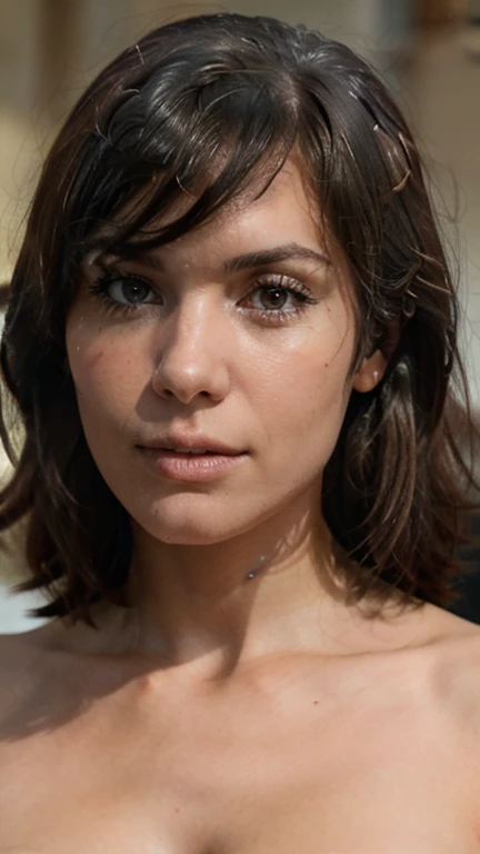 Woman, many freckles, angry