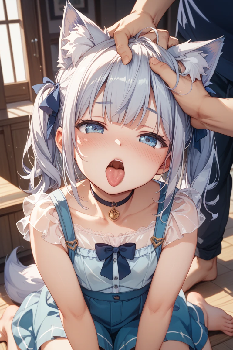 NSFW,Hololive,Amane Kanata,Small breasts,Long Hair,Twin tails,(Frill dress:1.5),(Perfect hands),(Perfect Anatomy),(masterpiece),(highest quality),Embarrassed,blush,One man,(Doing sex:1.5),(orgasm:1.5),(Ecstasy face:1.5),(Subject:1.5)