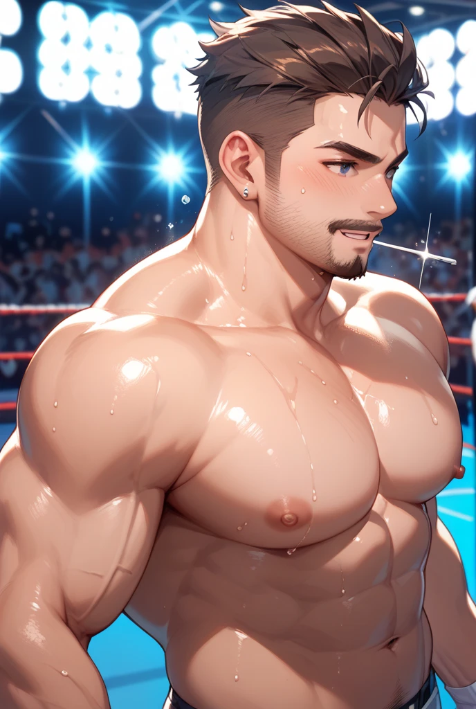 masterpiece, best quality, ultra detailed, realistic, nsfw, 2boys, ((((an asian 20 years old fit boy)))), topless, erection, visible penis, cum, bara, naked, big pectorals, big muscles, big penis, blushing, sweating, ahegao, moaning, ejaculate sperm, large and thick penis, cum, fullbody shot, ((Naked male only masturbating crowd )), ((Carnival)), ((Public Place)), ), muscular body, (((nice looking face))), masturbating, cumming, (((Naked Male crowd in background))), (((gigantic and humungous man pectorals))), (((sweat on body))), big biceps,  ((((Erect Human Penis v4)))), (((detailed face))), ((((tan skin)))), ((((dirt blonde hair)))),  ((cum leaking from dick)), ((precum strand from dick)), (((gyaruo hairstyle))), (((small golden ear piercings))),  (((goatee))), 