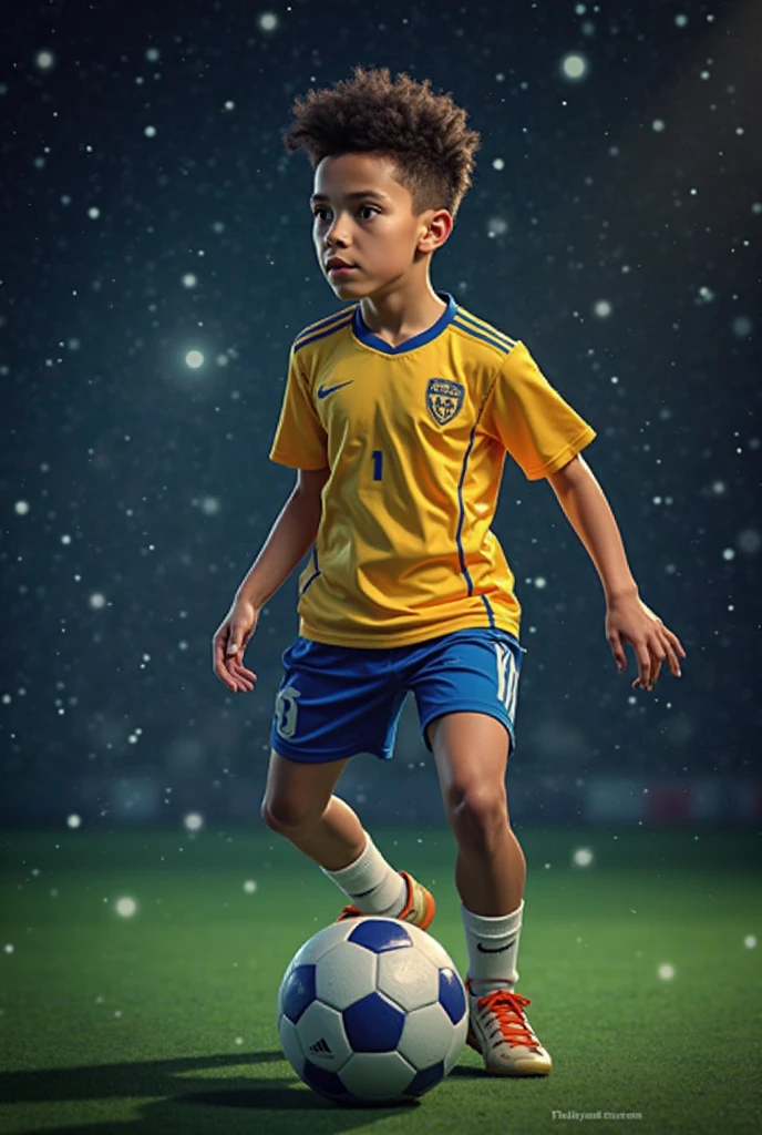 A boy is pursuing his dream of becoming a football player.