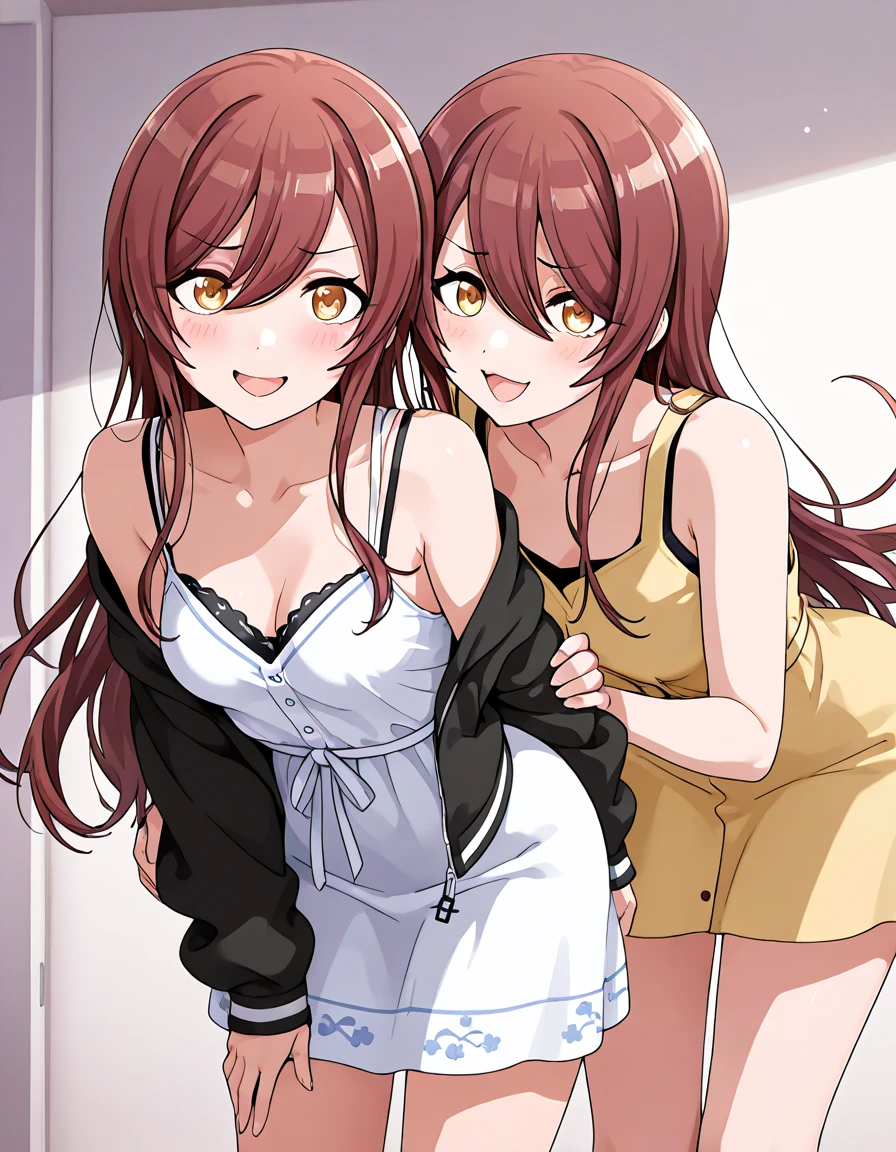 Dog girl student furry futanari anime brown hair green eyes big breasts pajamas short sleeves and short shorts