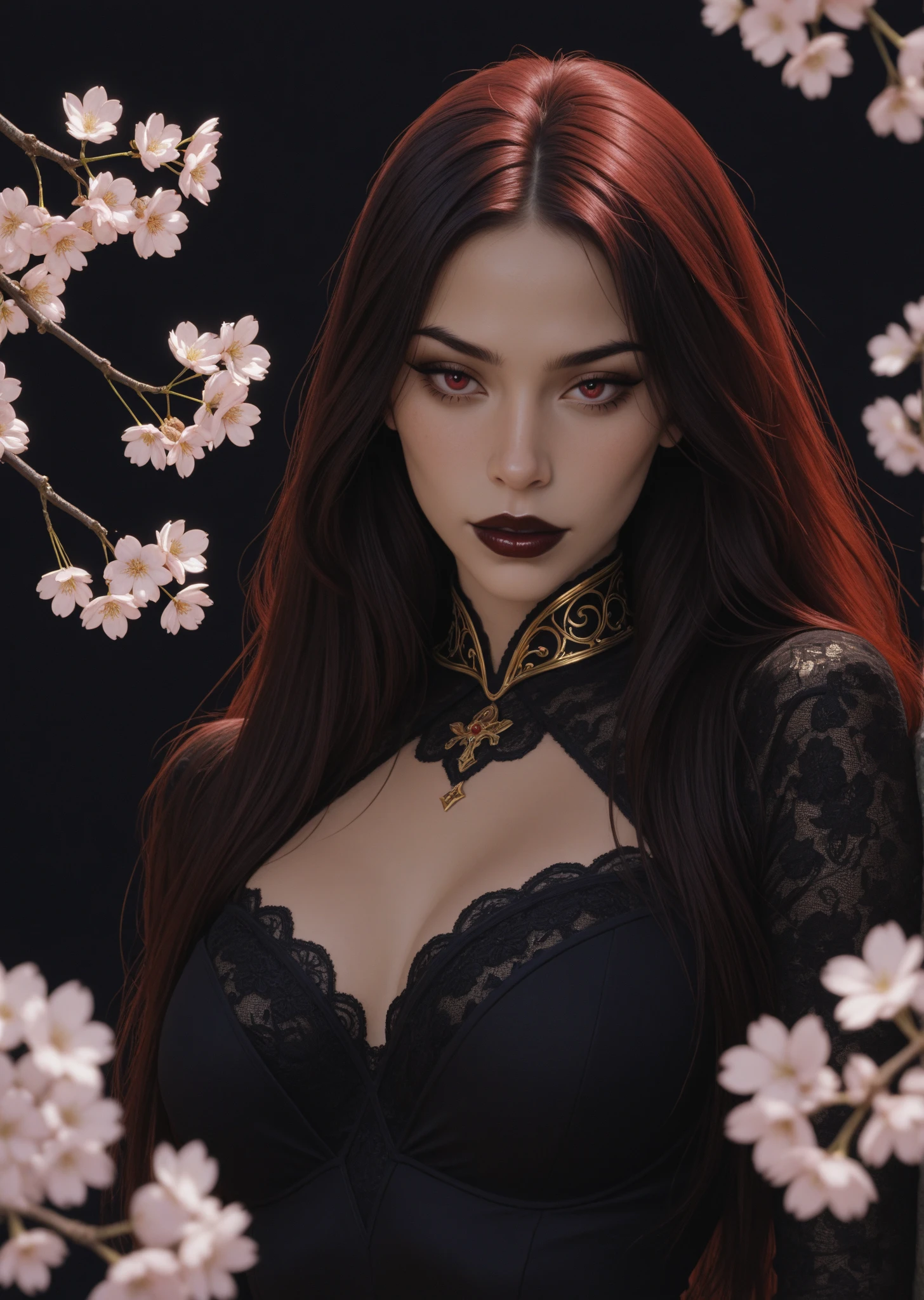 Woman, pale, black lipstick, old veemelha clothes, vampire, beautiful breasts, ultra reality, masterpiece, best quality, inside a wood, (lying down),