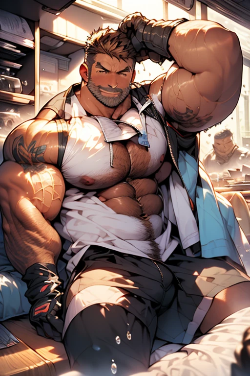 ((Masterpiece), (Best Quality), 1 Boy, ((Masterpiece), (Best Quality), (detailed), (1 Boy), 1 Bodybuilding Boy, 16 years old, teen, Spiked brown hair, Grey eyes, ((Dark brown skin)), Slimming, Handsome, Shirtless, (White Boxer Shorts), Huge Bulge, Masculine, Masculine, Headband, Black Fingerless Gloves, In Bedroom, Teen, Young, 16 Years Old, Barefoot, 8k, Detailed, Ultra-detailed, Ridiculous Clothes, Stinky Feet!!, Stinky Masculinity, Stink, Sloppy!!, dirty, smelly, dirty panties, dirty feet, riffraff, ruffian, ruffian, smiling, big, erection