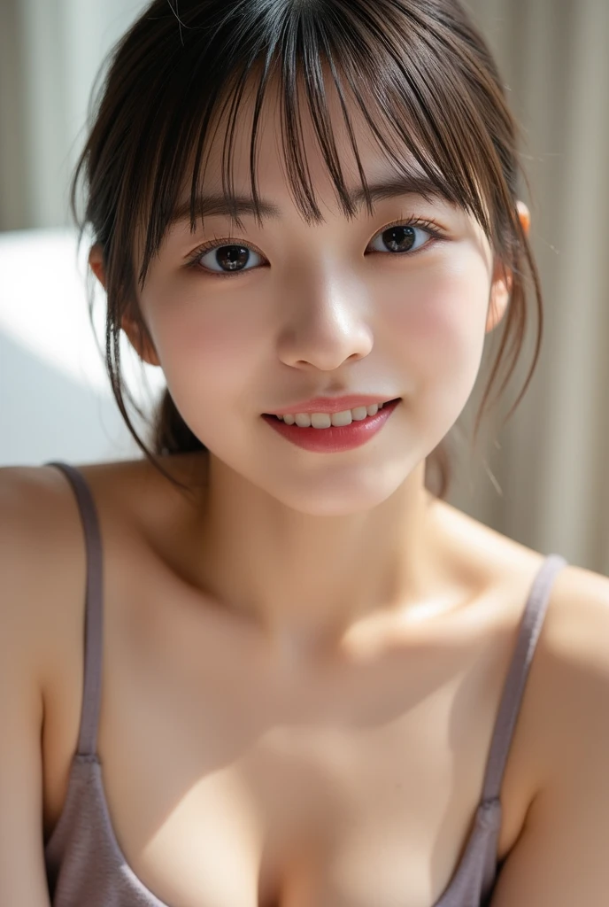 Browsing Caution, (Completely naked:1.2),(masterpiece:1.0), (Highest quality:1.2), (Ultra-high resolution:1.2), 8K resolution, Baby Face, beautiful girl、(3 years old:1.2), (Beautiful girl:1.2)、 Full body image、Japanese、Baby Face、ponytail、belly button、Show your side、(spread legs:1.2), (tiny pussy:1.2),(Child body type:1.2)、Flat Chest、Sharp focus, Cinema Lighting, Beautiful face in every detail, Detailed skin texture, Pale skin, (Flat Chest1:2), Detailed brown hair, smile, Realistic glowing skin, Beautiful plump nipples,Slim waist, 魅惑的なsmile, show own pussy for the viewer, bautiful puffy nipples,Pink areola、tiny pussy, head to knees,