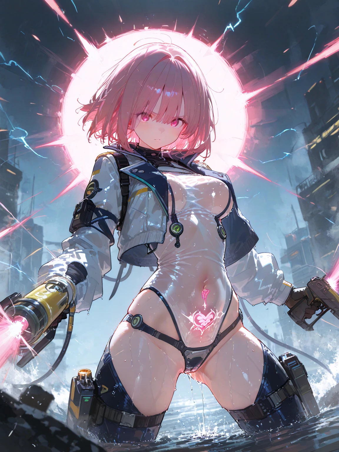 (masterpiece:1.3), (best movie quality), ((extremely detailed)), ((The male penis and female genitals are in close contact)), (very detailed settings:1), (Goddess captured by the research team、Name is「Nemo」), short blue haipink, (eye+yellow+pink:1.4), (multicolopink eye+heterochromia), ((「Nemo」A man's penis is inserted into her genitals)),「Nemo」Has a beautiful, large breast and a beautiful, small nipple., (「Nemo」3600 years ago, when science and technology on Earth developed〜for 3900 years、Captured by cutting-edge scientific research team), The masterpieces of research and inventions are scattered all around.), ((Current location is from 3600〜State-of-the-art laboratory for scientific research up to 3900)), (for use in World War VI「Nemo」I was taken prisoner), ((「Nemo」A thick white mess comes out of the female genitals of々The new liquid is、It has very sticky yogurt-like properties.、It smells like a flower garden、sweet like honey、It has the power to heal wounds、「Nemo」can be manipulated freely、Can also change matter)),