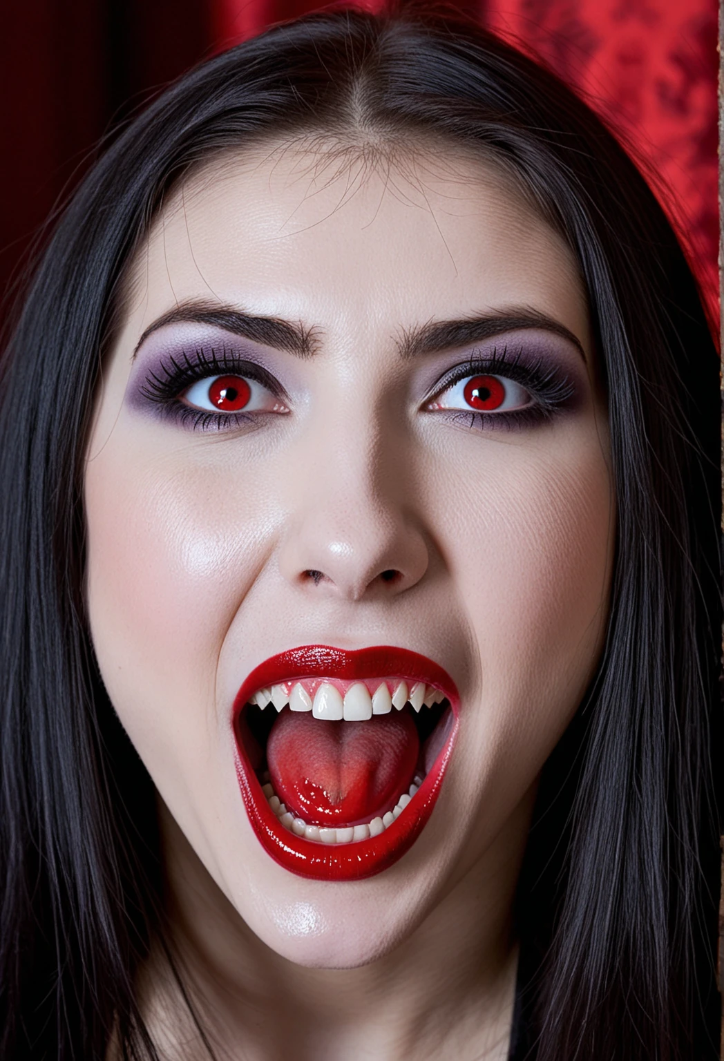 Ookzavampire style Portrait of Natalie Portman as a screaming vampire, jewelry body armor made from bones and flesh by Edgar Maxence in the shell trending on artstation deviantart pinterest hyper detailed photorealistic highlights & shadow hd 8k post-processing high resolution award winning photograph model full HD 16K symmetrical faceins portrait neon lights fantasy intricate elegant highly detail digital painting concept