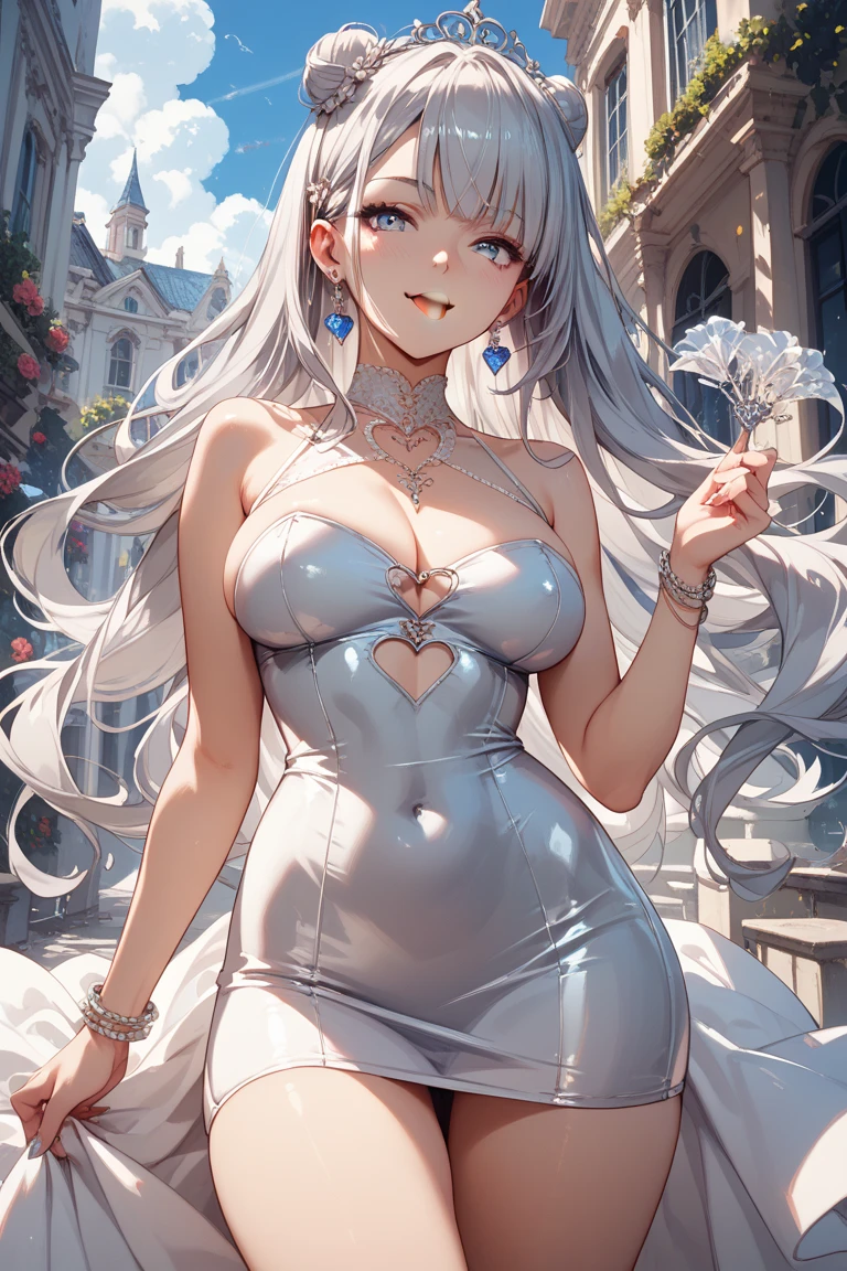 tmasterpiece, Best quality, (Detailed eyes and skin), ((Realistic)), Mirror flow, 1girll, The blonde_Hair, Yellow_clothes, black_clothes, Blue_Eyes, Blue_sky, bblurry, bblurry_Background, bblurry_foreground, (modern_City:1.5), mediating_Breasts, Exercise_bblurry,photore_\（curly\），long whitr hair，Skysky，独奏，Upper body body，Pregnant belly，Beth，Showing the belly，youthfulenergy，18-year-old girl，adolable，Two-dimensional painting style，Pregnant women with，Best quality, 8K, High quality,, hair adornments, cone hair bun, Long hair, double bun hair, bangs, bow,  maid headdress, upper legs, Stockings, white thighhighs, cleavage cutout, Face focus, Close up, (Heart-shaped pupils:0.9), (Blush:0.65), (1girll, Solo:1.4), Cityscape, Blue sky, Bright sky, Sunny, holding flower, Large breasts, Detailed background, Detailed clouds,Pregnant belly，Two-dimensional painting style，(Masterpiece), Best quality, Fine details, Highest picture quality, Masterpiece,exquisite CG,1girll,Closed mouth,Brown eyes,Long hair,bangs,Bare shoulders, cleavage,(Big breasts:1.4),Bare arms,Pink bikini,navel,Lace,a garter belt,Thighs,Loli,White pantyhose,water,hyper pregnant,Girl,SushangV4,Yae,SideBraid,