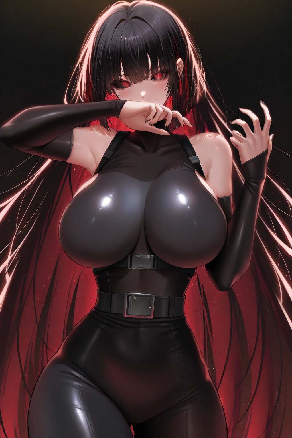 young girl, Long black hair, Black Eyes, open breasts, symbiote, venom (Marvel), The Venom Woman, Tentacles, Masterpiece, hiquality, 4k, HD, Good detail