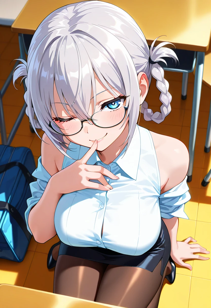 (masterpiece), (wonderful), (非常にwonderful), Highest quality, Expressive eyes, Perfect Face, High resolution, 4K resolution. One girl, Close-up portrait of an angry woman, (Mature Woman, Mature Woman:1.4), Realistic Face, Swept-apart bangs, Long Hair, ponytail, Huge breasts, Long neck, Bedroom, Graceful aura, Sunlight from the window., ((Huge boobs:1.7)) 、 Female orgasm、(((Full nudity:1.5)))、Erotic、Climax、((Staring intently at the audience:1.5))、((She thoroughly licks the head of his thin penis with her long, dripping tongue:1.5))、((ejaculation:1.5))、((Glasses:1.5))、((Completely naked:1.5)),((Angry expression:1.7)),((Small and thin penis licked and dripping with saliva:1.5,Burying deep between her tits and giving her a titjob:1.5)),,((Ultra-realistic, sexy tongue:1.5)),