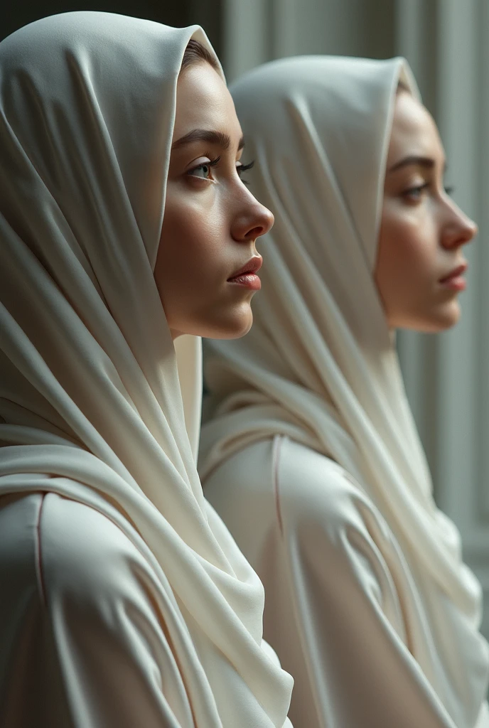 Muslim women wearing the latex veil