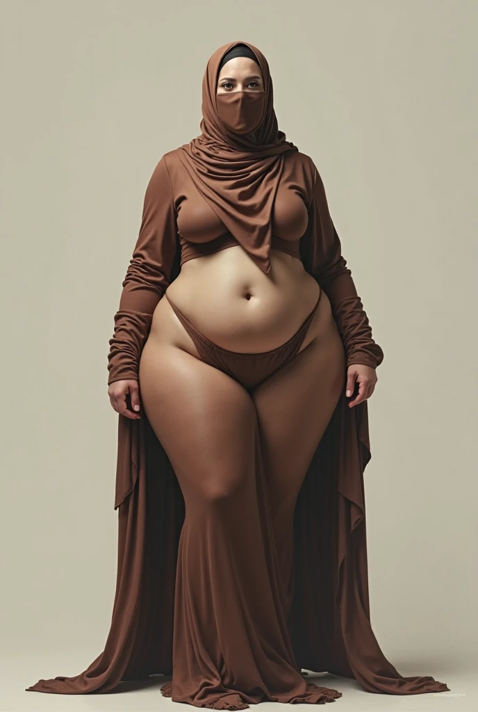 RAW photo,candid photograph, full body,photo of a beautiful,modern,25yo Moroccan woman,black hijab, detailed skin, naked, looking at viewer, chubby body structure,white background,no background, candid pose,blue light, film grain, kodak color, instagram LUT