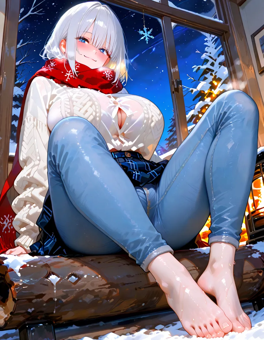 (photorealistic:1.3, highest quality:1.3,8Kmasterpiece, masterpiece:1.3,High resolution,muste piece:1.2),snow mountainに立つ1人の23歳の女性,(Bondage underwear:1.3,choker,boots), beautiful skin, (looking at the camera:1.2),angle(Photo seen from below side:1.3),(short hair:1.2,bright blue hair:1.5), (smile:1.1,blushing:1.3),Pause(足を広げた大胆なPause,ダイナミックPause:1.2),background(snow scene:1.5,snow mountain:1.3,Ski resort),(slender, abs:1.2),(young skinny gravure idol, sophisticated gravure idol),(detailed perfect face),normal hands:1.5,normal finger:1:5,normal feet:1.5,(cameltoe)