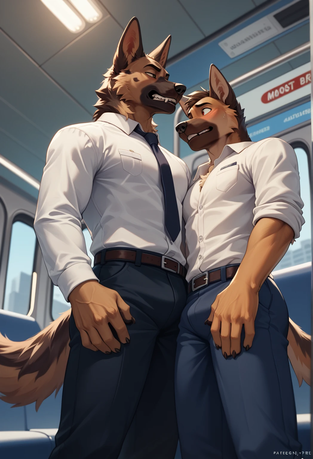 ((by zixiong,by zackry911,by catsudon,by canyne khai,by milkytiger1145,by takemoto arashi,by null-ghost)), group, public sex, bear, sitting, leaning back, musclegut, larger male,naked, bent legs, spread legs, poking out, big penis, erection, anal penetration, BREAK all fours, lion, furry, tailwag, looking pleasured, smaller male, penis grab, ball lick, spitroast, male penetrated,cum(on body), digital drawing (artwork), 4K UHD, high detail, vibrant, vivid, artistic, dark fantasy, raytracing, detailed background, detailed,inside(train:1.2),((excessive cum)),fucked_silly,bounding,((gay sex:1.8,group sex:1.8))