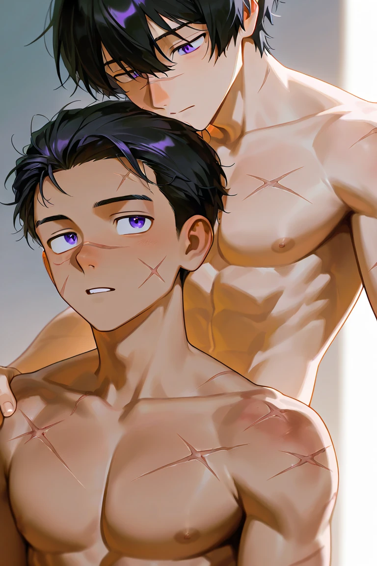 1boy、Handsome Men、Japanese male, 、Completely naked、Full nudity、erection、Huge penis、Highest quality、Realistic、beautiful、Sad look、Being examined at a hospital、An elderly doctor in a white coat next to him、Arms above head