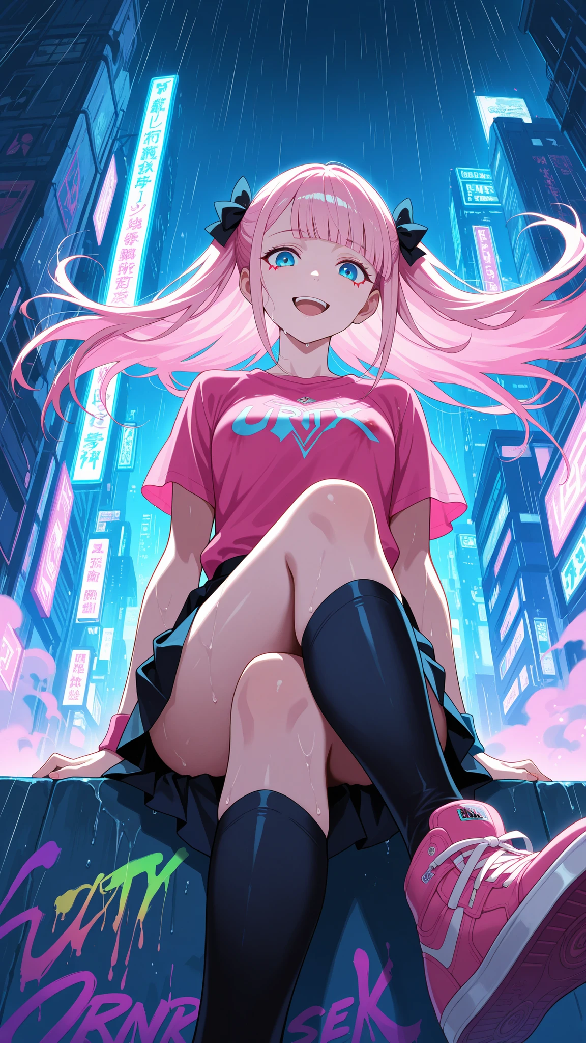 masterpiece, best quality, white background,
1girl, pink hair, blue eyes, suit, solo, full body,
<lora:bianca_trigger_v1:0.7>, <lora:tachi-e:0.8>,
building, neon lights, night, walking, street, road sign,