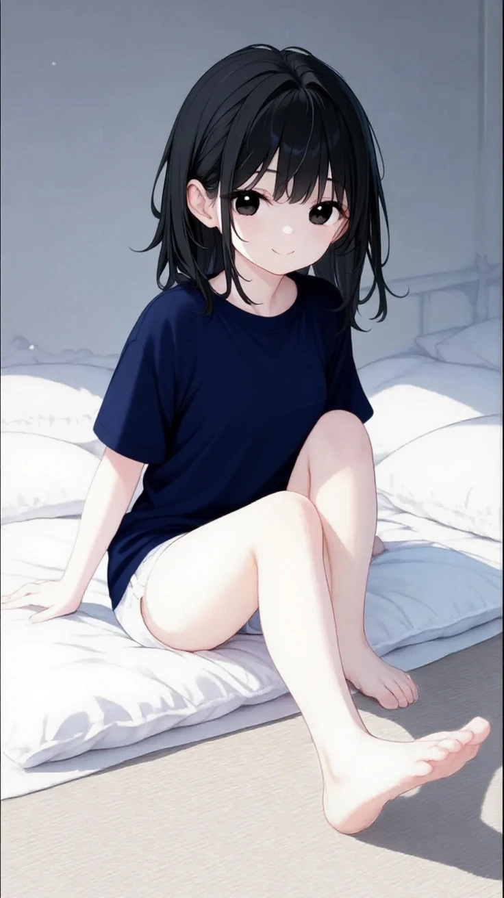 night,13 years old,Getting changed on the sofa,White shirt,In the process of removing panties,Sit with your knees up,Photoreal 1;4,Straight bangs,voluminous hair light black hair,{high quality pink bra}},from side1;4, {{beautiful medium size breasts 1:4}}, torn shirt, high quality panties,{{schoolgirl}},top quality,cute girl,high quality background, slanted eyes, detailed shirt chest wrinkles,BREAK, {{beautiful blue eye1:4}}, BREAK, five fingers