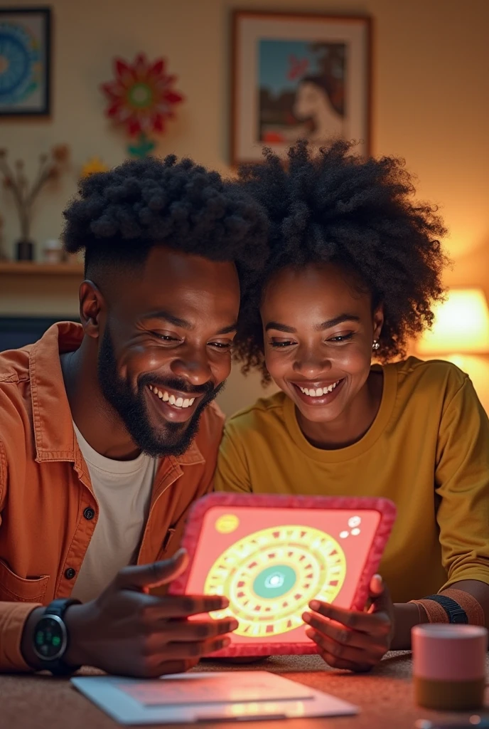 Un garçon de 6 ans et une de 8 ans africains non métisse qui regarde un dessin animé sur le téléphone. Les cheveux court