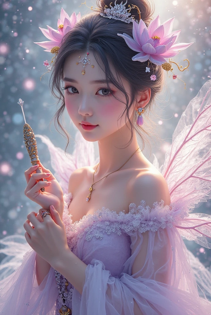 Cute Fairy、Cute smile、Rosa、shimmer、beautidful eyes、stele、Happy smile、delight、A delightful、optic、shimmer、glad、kawaii art、Soap bubbles of light