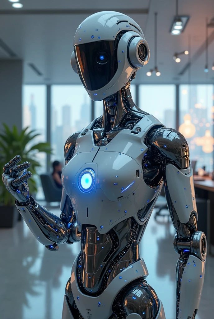 Half body robot, with technology