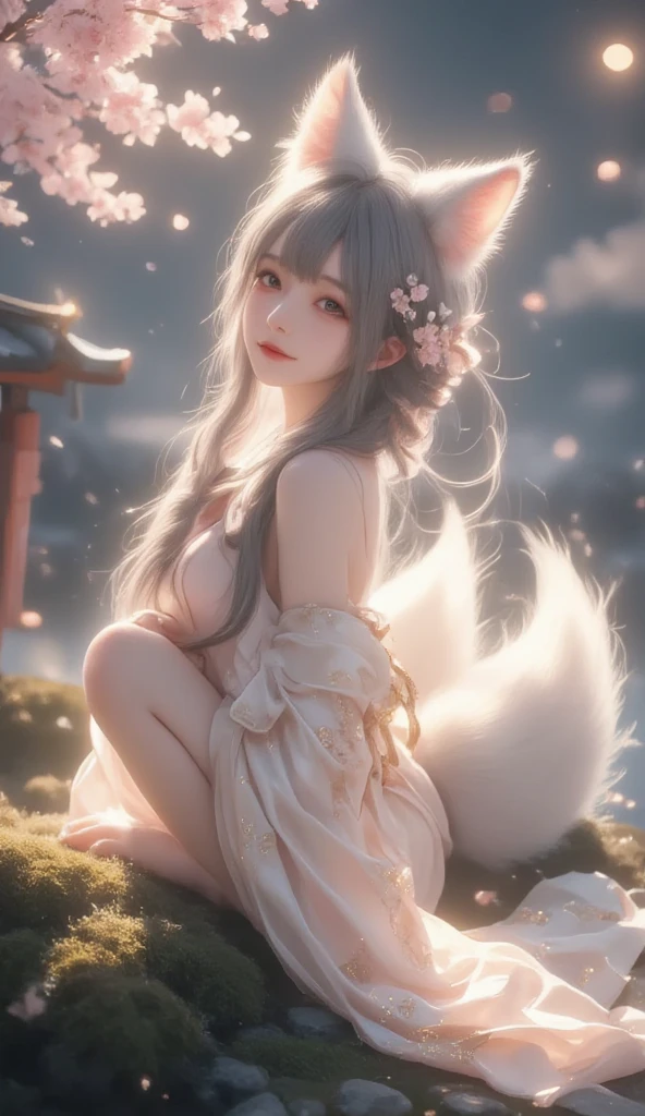 Cinematic Light, sidelighting, Lens Flare, Ray tracing, sharp focu, award winning,masterpiece,best quality,ultra-detailed,8K,detailed light,detailed shadow,RAW, (detailed skin:1.3),(realistic:1.3), 1 russian girl ,(12 years old:1.5),((white hairs:1.5)), (ultra-detailed blue eyes:1.3),((delicious pink pussy :1.5)),(ultra realistic pussy :1.5),((solo girl)),(pussy juice flowing: 1.7),(( pussy full of cum : 1.9)),((sitting in a open garden of ultra detailed flowers )) ,long hairs,((innocent face : 1.5)),(((happy face))), cat ears, beautiful goddess from heaven, in a gorgeous red kimono