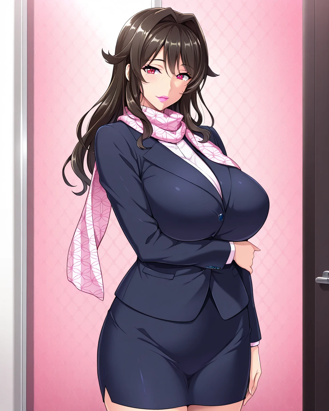 best quality big breasts business suit smile