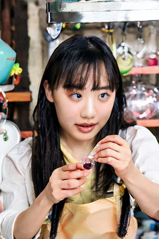(8K、Raw photography、Highest quality、masterpiece:1.2),(Black Hair、Dark Eyes:1.9),(High school girls、school uniform:1.6)、View your audience,Viewed from the front,White skin,(Sticking your tongue out of your mouth:1.5)、(Licking a pink dildo:1.3)、(White cream drips from her mouth:1.5)、(Tight waist:1.6)、(Clothes that accentuate the shape of the breasts:1.0)、(Big Breasts :1.2)、Slim figure、Ultra-high resolution,beautiful,beautiful fece,(One person、No background:1.9),whole bodyボディー,Japanese women,(reality的:1.37)、Photon Mapping,reality、(Baby-faced and cute: 1.0)、(Cute Smile: 1.2)、(Round face: 1.8)、Radio City、Physically Based Rendering、Depth of field rally background、photograph, (:1.8),(:1.3),whole body、Great quality
