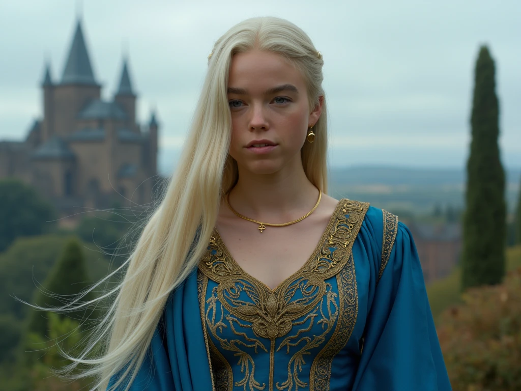 1920s analog film photograph, colorized photo of an elven maiden, 18-years-old, amazonian stature, thick-fit hourglass figure,  , toned, athletic, wearing a sleeveless dress, warm almond complexion, pointy elf ears, platinum blonde hair, wild voluminous curls, resembles Margaery Tyrell, standing in a manor drawing room, RAW Photograph, dslr, soft lighting, high quality, film grain, Fujifilm XT3, detailed skin with visible pores, insane details, masterpiece, 8k, 35mm photograph, faded film, desaturated, grainy, vintage, Lomography, stained, highly detailed, found footage, long elven ears