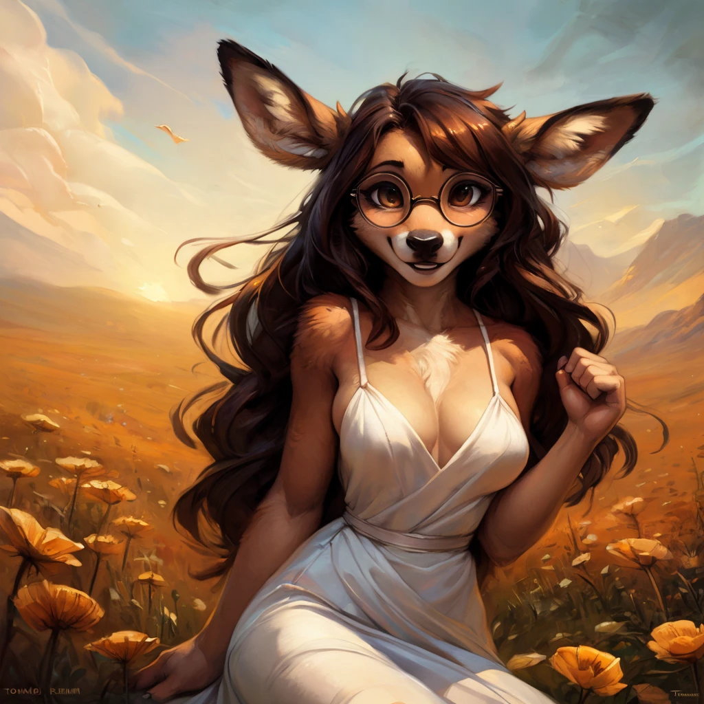One. curvaceous, sexy, muscle mommy, anthro, deer girl. Female, big breasts. Thick Thighs. Light brown fur. White underbelly. Smooth art, thick lines. Pond. Misty water fog. Flowing waterfall backround. Waterfall landing in pond. Standing in pond. Thick lines. Sweet, expression. motherly expression.  loving expression, romantic expression. Smiling expression. Blushing softly. cute face. SFW. Close up photo. Female faces. Eyelashes. Standing in pond. Standing in pond water. Water up to knees. Water up to waist, water up to thighs. Hands behind back. Dominant woman. Flirty expression. Long flowing hair. Small antlers. Kind posture. Gentle posture. Comforting posture.